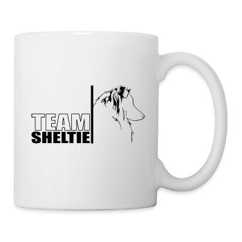 TEAM Sheltie Hunde Hund Shetland Sheepdog Wilsigns - Tasse - Weiß - Rechts