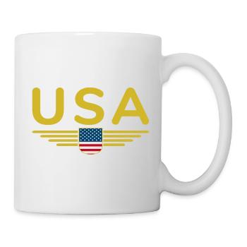 I Love USA, T-Shirt Design Style Élégance - Mug blanc - blanc - Droite