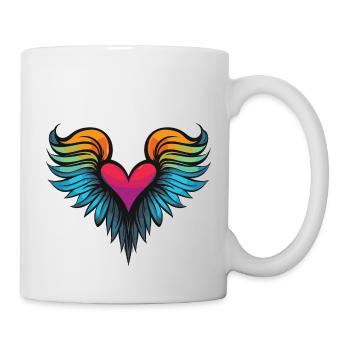 Coeur Ailes Ange Amour - Mug blanc - blanc - Droite