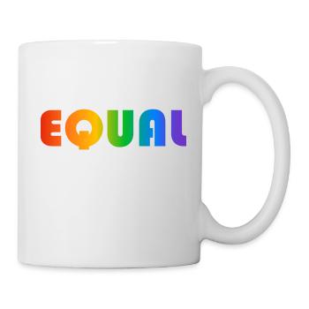 GLEICHER REGENBOGENTEXT - Tasse - Weiß - Rechts