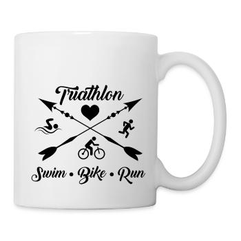 Triathlon Laufen Schwimmen Radfahren - Tasse - Weiß - Rechts