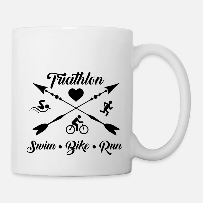 Triathlon Course à pied Natation Cyclisme - Mug blanc - blanc