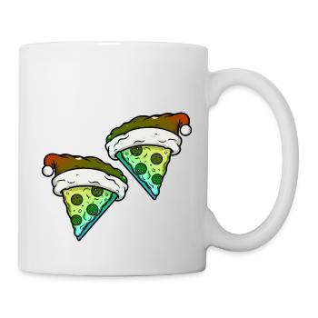 Pizza Christmas Comic Funny - Mug - white - Right