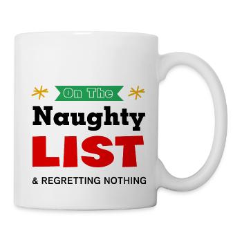 Sur la liste des vilains et ne regrettant rien - Mug blanc - blanc - Droite