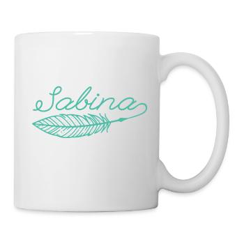 Sabina Name Federschrift - Tasse - Weiß - Rechts
