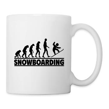 Snowboarding Evolution: Der Mensch erobert - Tasse - Weiß - Rechts