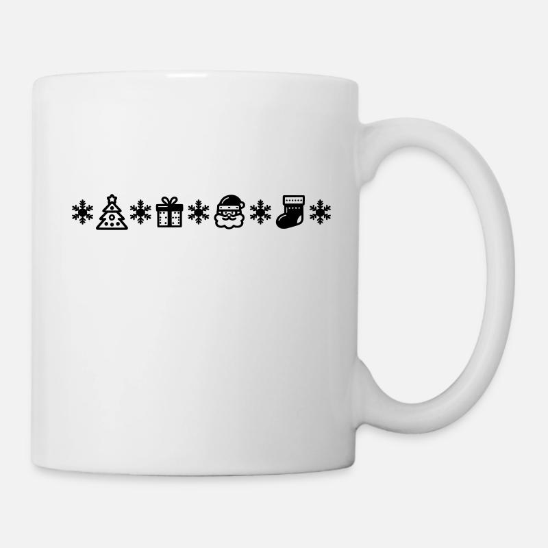 Weihnachtliche Symbole Linie - Tasse - Weiß