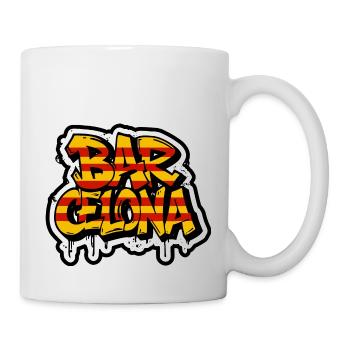 Barcelona design in graffiti style with Catalonia - Mug - white - Right
