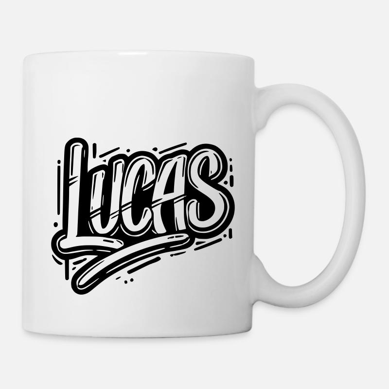 Lucas Nom Prénom Graffiti - Mug blanc - blanc