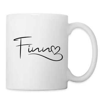 Finn Name Vorname Herzdekor - Tasse - Weiß - Rechts