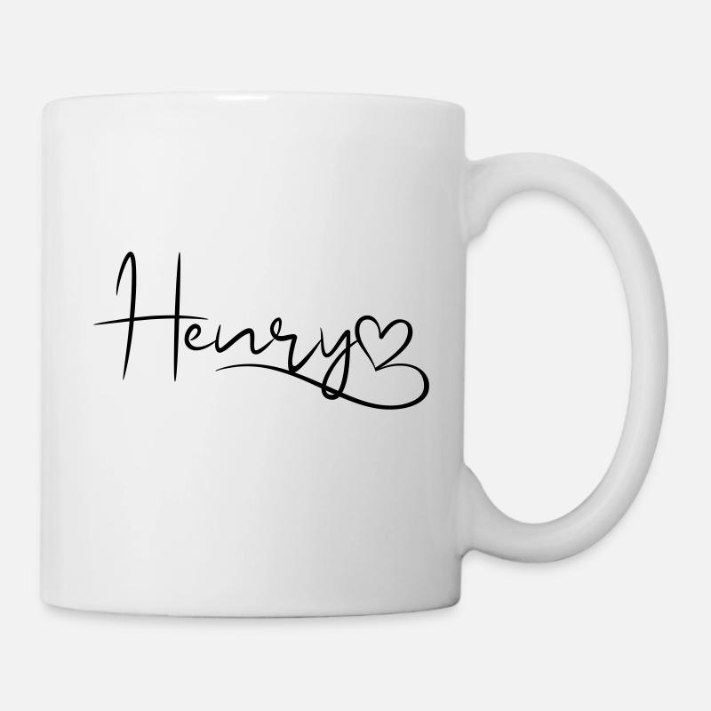 Henry Name Vorname Herzdekor - Tasse - Weiß