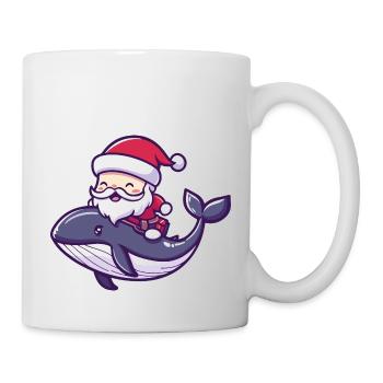 Baleine Père Noël Dessin animé - Mug blanc - blanc - Droite