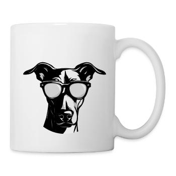 Greyhound Hund Hipster Cool Party - Tasse - Weiß - Rechts