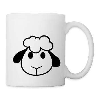 Sheep Face Head Cute Cute Lamb Cool Comic - Mug - white - Right