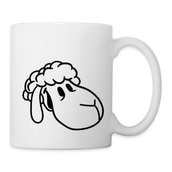 Sheep Face Head Cute Cute Lamb Cool Comic - Mug - white - Right