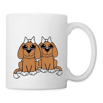 2 Équipe de chiens Deux amis Petites amies Couple Équipage - Mug blanc - blanc - Droite