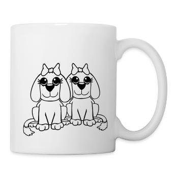 2 Équipe de chiens Deux amis Petites amies Couple Équipage - Mug blanc - blanc - Droite