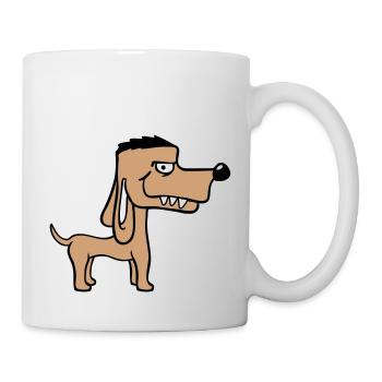 Chien Se Tient Méchant Méchant Dents Dangereuses Monstre Fun - Mug blanc - blanc - Droite