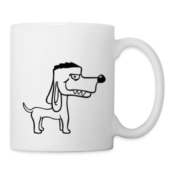 Chien Se Tient Méchant Méchant Dents Dangereuses Monstre Fun - Mug blanc - blanc - Droite