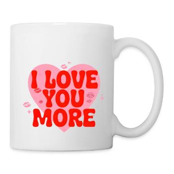 Ich liebe dich mehr Valentinstag - Tasse - Weiß - Rechts
