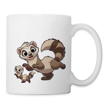 Frettchenmutter mit Kind - Tasse - Weiß - Rechts
