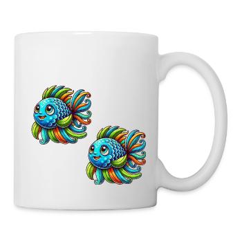 fisch comic 2 - Tasse - Weiß - Rechts