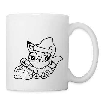 Fuchs Rotfuchs Weihnachtsmann Weihnachten Geschenk - Tasse - Weiß - Rechts