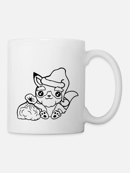 Fuchs Rotfuchs Weihnachtsmann Weihnachten Geschenk - Tasse - Weiß