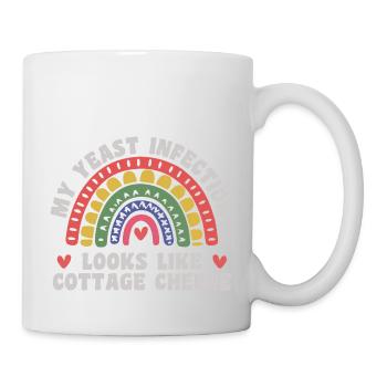 Meine Hefeinfektion, lustig, fies, erwachsener Humor - Tasse - Weiß - Rechts