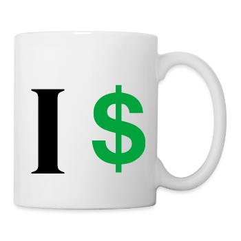 Lettre i dollar - Mug blanc - blanc - Droite