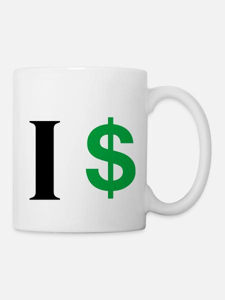 Buchstabe i Dollar - Tasse - Weiß