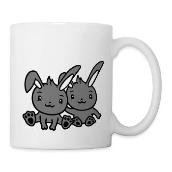 2 Bunnies Friends Team Crew Couple Two Lucky - Mug - white - Right