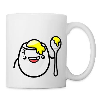 Breakfast egg while doing your hair - Mug - white - Right