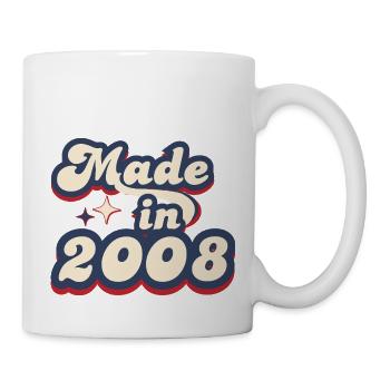 Hergestellt im Jahr 2008 Retro - Tasse - Weiß - Rechts