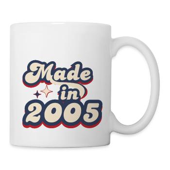 Hergestellt im Jahr 2005 Retro - Tasse - Weiß - Rechts