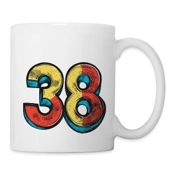38 Nombre Coloré - Mug blanc - blanc - Droite