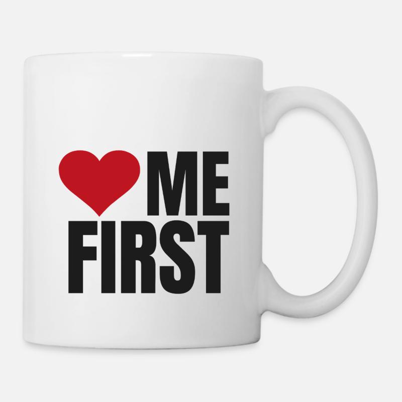 me first black and red - Mug - white