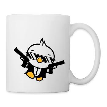 Bird 2 Gun Guns Agent Sunglasses Cool - Mug - white - Right