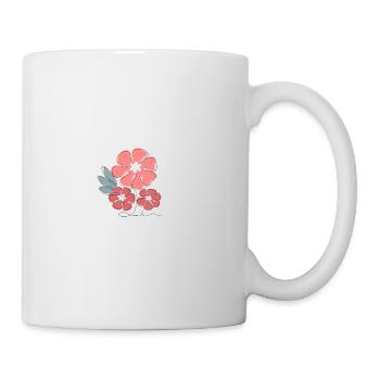 Buchstabe n Minimalistische Blumen - Tasse - Weiß - Rechts