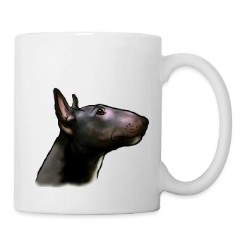 Bullterrier Kopf im Profil Comicstyle - Tasse - Weiß - Rechts