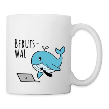 Berufs-Wal - Der kleine Wahl hat einen Büro Job - Tasse - Weiß - Rechts