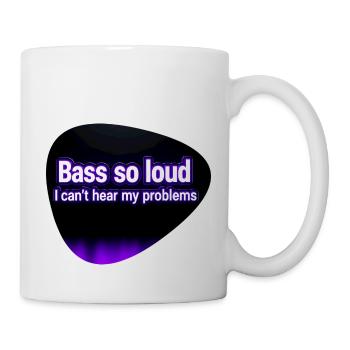 Bass So Loud – Schwarzes & lila Plektrum - Tasse - Weiß - Rechts
