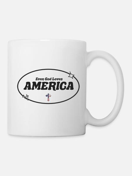 Même Dieu Adore l'Amérique - Mug blanc - blanc