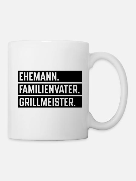 Ehemann Familienvater Grillmeister (Grillen / B) - Tasse - Weiß