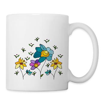 Blumen - Tasse - Weiß - Rechts