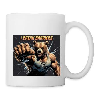 Motivational Muscular Bear – Motivational T-Shirt - Mug - white - Right