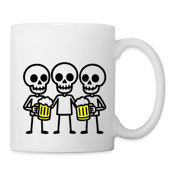 Skelett Bier Saufen Team - Tasse - Weiß - Rechts