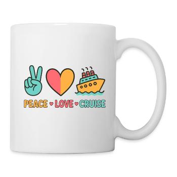 Peace Love Kreuzfahrt - Tasse - Weiß - Rechts