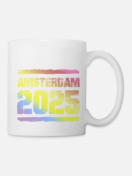 Amsterdam 2025 Bunt - Tasse - Weiß