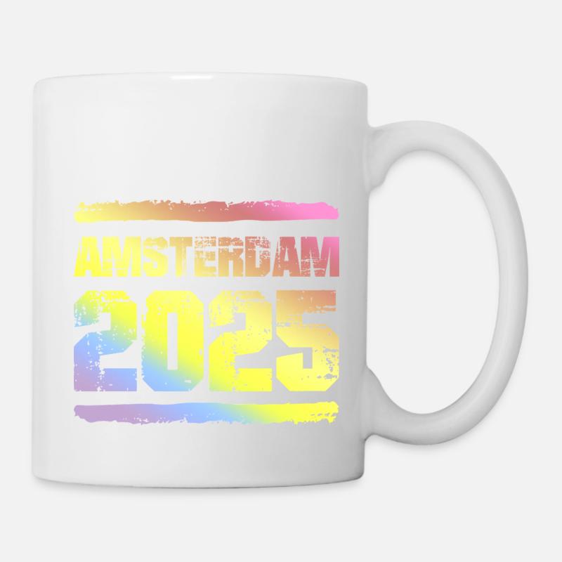 Amsterdam 2025 Bunt - Tasse - Weiß